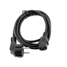 Кабель питания сетевой 220В для блоков питания, трапеция, 1.4м, черный [12417]