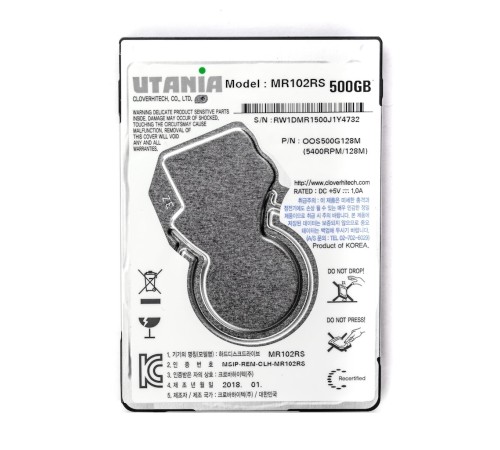 Жесткий диск 2,5" slim 500GB UTANIA MR102RS SATA-III 5400rpm 128Mb, Новый