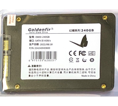 SSD диск 2,5" 240GB Goldenfir SATA-III D800-240 500/400MB/S, Новый