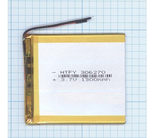 Аккумулятор Li-Pol (батарея) 3*62*70мм 2pin 3.7V 1300mAh