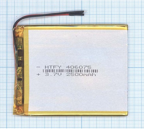 Аккумулятор Li-Pol (батарея) 4*60*75мм 2pin 3.7V 2500mAh