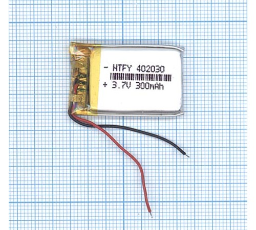 Аккумулятор Li-Pol (батарея) 402030 (4*20*30) мм 2pin 3.7V 300 mAh