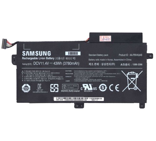 Аккумуляторная батарея AA-PBVN3AB для ноутбука Samsung NP370R4E, NP370R5E, NP470R5E, NP510R5E (11.4 В 3780 мАч) ОРИГИНАЛ