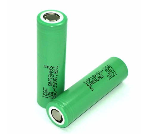 Аккумулятор тип 18650 Li-Ion SAMSUNG INR18650-25R 3,7V 2500mAh, 20A, высокотоковый