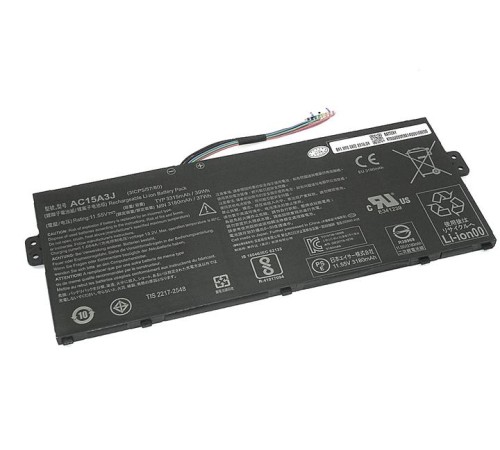 Аккумуляторная батарея для ноутбука Acer Chromebook 11 (AC15A3J) 11.55V 3315mAh черная Original