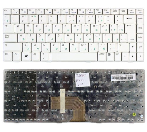 Клавиатура для ноутбука Asus W5 W6 W7 белая