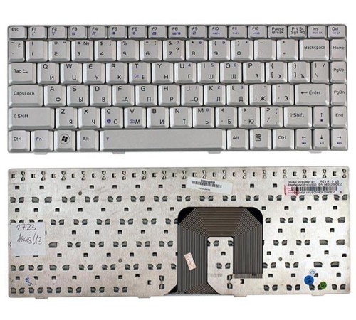 Клавиатура для ноутбука ASUS U3 F9 F6 F6A F6E F6H F6S F6V F6Ve серебристая