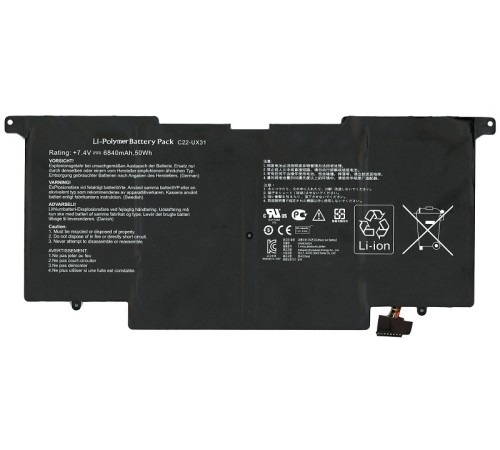 Аккумуляторная батарея для ноутбука Asus UX31A (C22-UX31) 7,4V 6840mAh Original