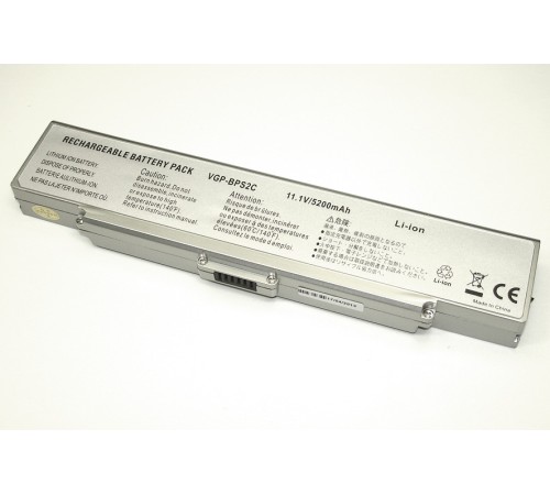 Аккумуляторная батарея для ноутбука Sony Vaio VGN-FE VGN-FS (VGP-BPS2) 11.1V 5200mAh OEM серебристая