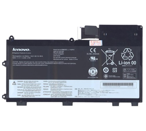 Аккумуляторная батарея для ноутбука Lenovo ThinkPad T430u Ultrabook (L11N3P51) 47Wh черная Original