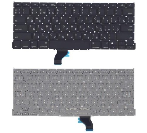 Клавиатура для ноутбука MacBook Pro 13" Retina A1502 2013+ черная плоский Enter