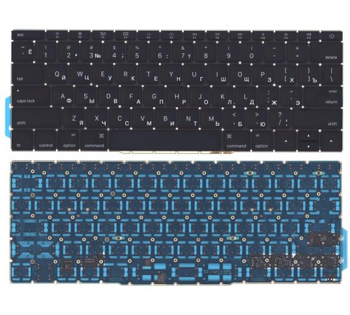 Клавиатура для ноутбука MacBook Pro 13 Retina A1708 черная плоский Enter