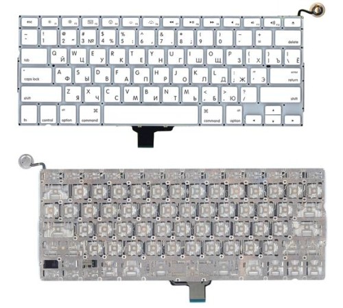 Клавиатура для ноутбука Macbook A1342 2009/2010 белая 13,3" плоский Enter