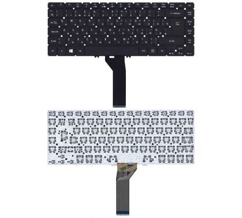 Клавиатура для ноутбука Acer Aspire R7-571 черная c подсветкой широкий Enter