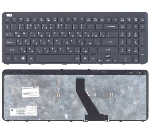 Клавиатура для ноутбука Acer Aspire V5, V5-5 Acer M5-581T черная с черной рамкой