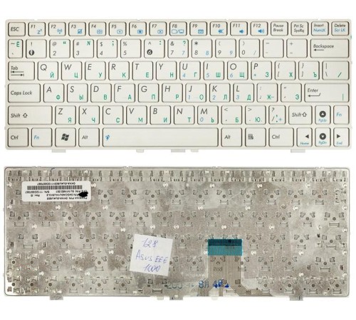 Клавиатура для ноутбука Asus EeePC 1000 (RU) белая, матовая [00074]