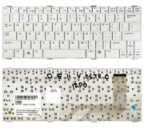 Клавиатура для ноутбука Dell Vostro 1200 V1200 белая