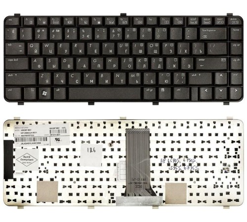 Клавиатура для ноутбука HP 6530, 6531s, 6535, 6730, 6731s, 6735s (RU) черная, матовая [00165]
