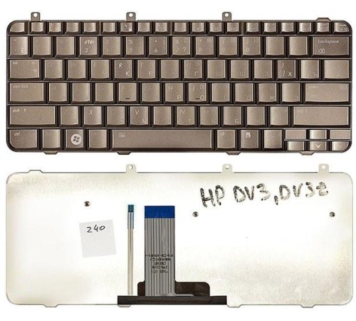 Клавиатура для ноутбука HP Pavilion dv3-1000 dv3z-1000 бронза с подсветкой