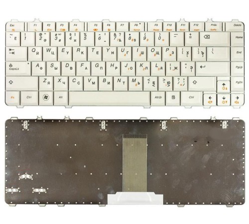 Клавиатура для ноутбука Lenovo IdeaPad Y450, Y450A, Y450G, Y550, Y550A (RU) белая [00127]