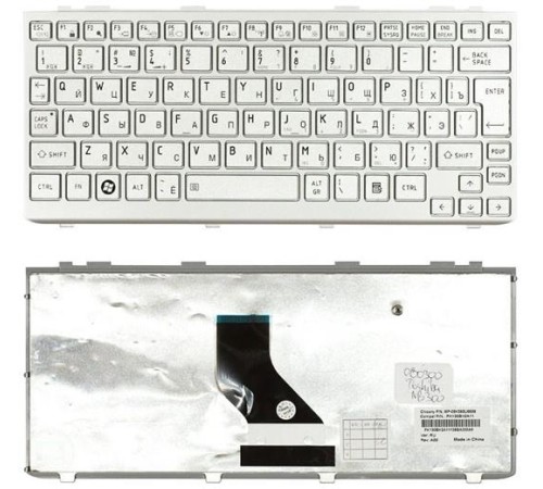 Клавиатура для ноутбука Toshiba mini NB200 NB300 NB305 серебристая