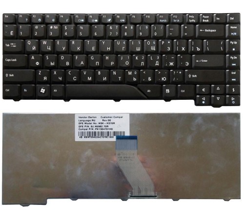 Клавиатура для ноутбука Acer Aspire 4220, 4230, 4310, 4520, 4710, 4720, 4900, 5220, 5230, 5300, 5315, 5520, 5700, 5710, 5910, 5920, 6920 (RU) черная [10012]