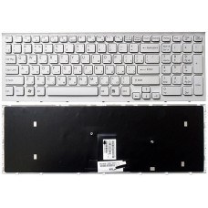 Клавиатура для ноутбука Sony Vaio VPC-EB белая (белая рамка) [10101]
