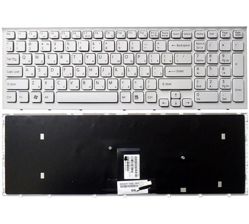 Клавиатура для ноутбука Sony Vaio VPC-EB белая (белая рамка) [10101]