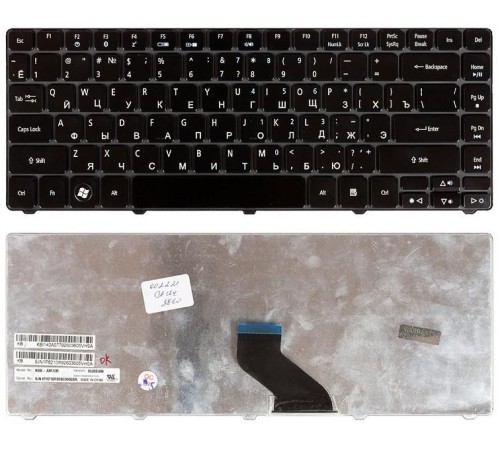 Клавиатура для ноутбука Acer Aspire 3410T, 3810T, 3820T, 4410T, 4810T (RU) черная [00512-1]
