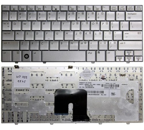 Клавиатура HP Mini-Note 2133, 2140 (RU) серебристая