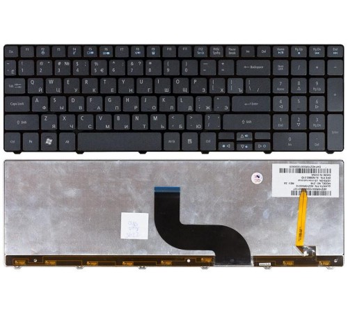 Клавиатура для ноутбука Acer Aspire 5810T черная с подсветкой