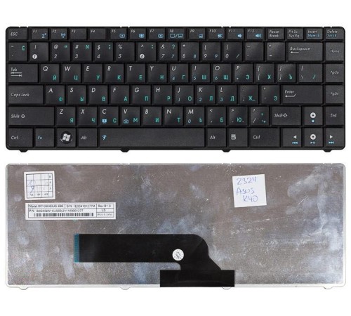 Клавиатура для ноутбука Asus K40, K40AB, K40AC, K40AD, K40IN, X8 (RU) черная