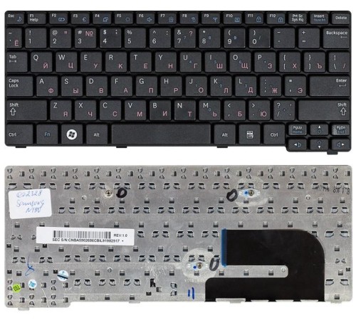Клавиатура для ноутбука Samsung N148, N150, NB20, NB30 (RU) черная [10048]