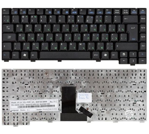 Клавиатура для ноутбука Asus A3, A3000, A6, A6000, A9, Z9, Z81 (RU) черная, матовая [00292]