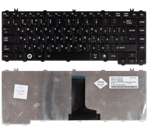 Клавиатура для ноутбука Toshiba C600D C640 C645 L600 L630 L640 (RU) черная [10464]