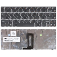 Клавиатура для ноутбука Lenovo Z450 Z460 Z460A Z460G черная с серой рамкой