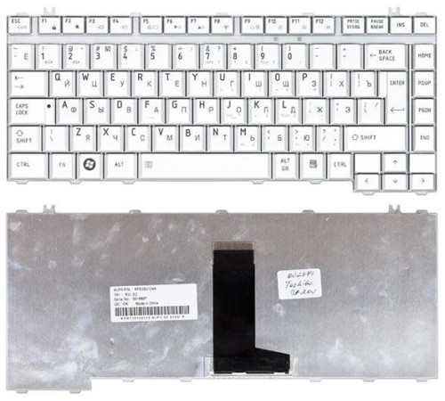 Клавиатура для ноутбука Toshiba Satellite A200 A210 A300 M300 L300 M500 M505 серебристая