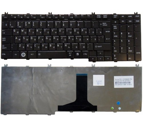 Клавиатура для ноутбука Toshiba Satellite P200, P300, A500, A505, P500, L350,  X205 (RU) черная [10028]