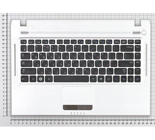 Клавиатура для ноутбука Samsung Q330 черная топ-панель серебристая