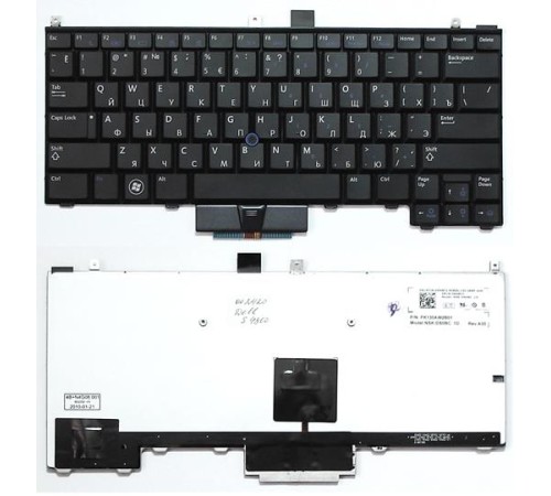 Клавиатура для ноутбука Dell Latitude E4310 черная с указателем (point stick) с подсветкой