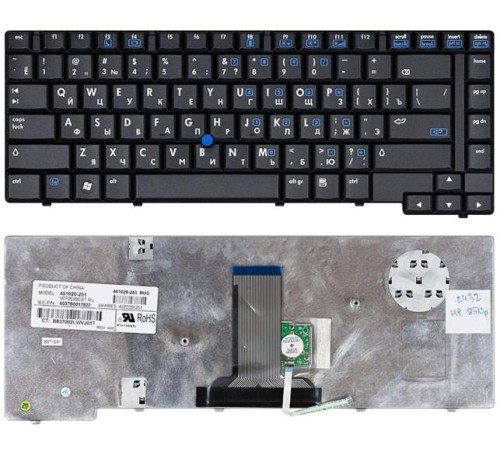 Клавиатура для ноутбука HP Compaq 8510p черная с указателем