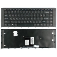 Клавиатура для ноутбука Sony Vaio VPC-EA (RU) черная, черная рамка [10217]