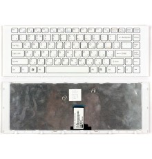 Клавиатура для ноутбука Sony Vaio VPC-EG (RU) белая, белая рамка [10140]