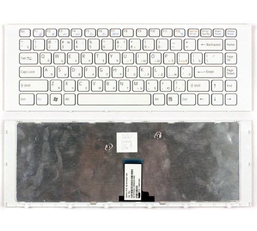 Клавиатура для ноутбука Sony Vaio VPC-EG (RU) белая, белая рамка [10140]