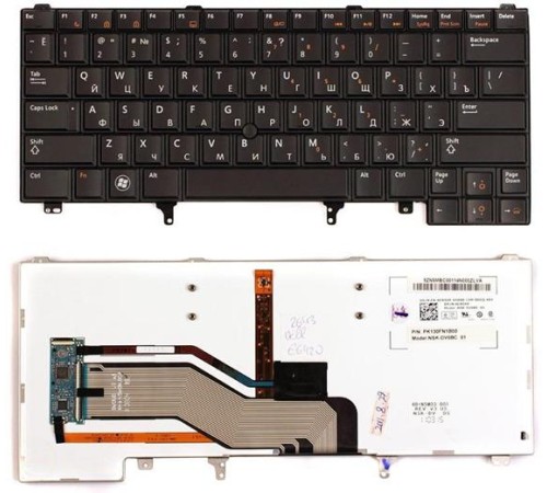 Клавиатура для ноутбука Dell Latitude E6220 E6320 E6420 E5420 E6230 с указателем с подсветкой