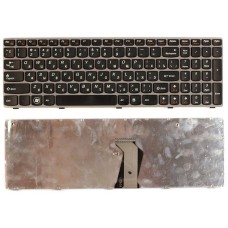 Клавиатура Lenovo IdeaPad G570, G770, Z560, Z565 (RU) черная, с серой рамкой [10082]