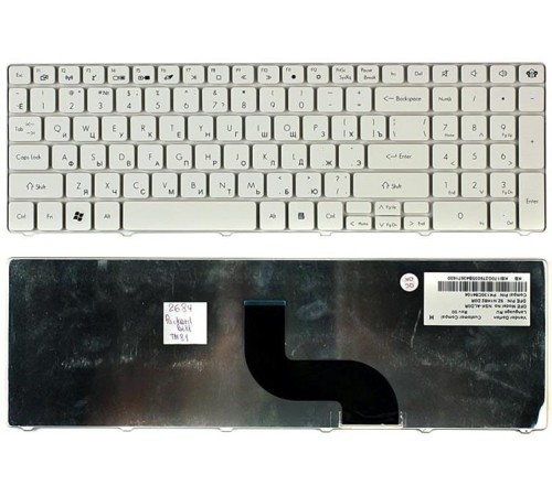 Клавиатура для ноутбука GATEWAY ID 15.6" Packard Bell TM81 TM86 TM87 TM89 LM98 TM94 TX86/NV50 белая