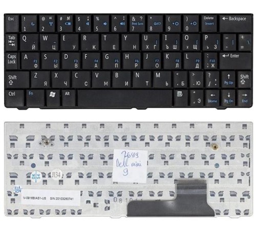 Клавиатура для ноутбука Dell Inspiron mini 9 черная