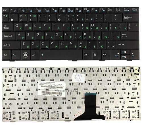 Клавиатура для ноутбука Asus EeePC 1001, 1005, 1008, (RU) черная [10088]