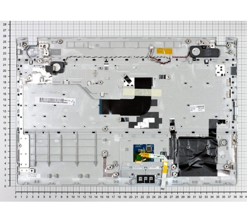Клавиатура (топ-панель) для ноутбука Samsung RV511, RV515, RV520 (RU) черная, с серебрянной панелью [10004]